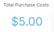 Total purchase costs widget.